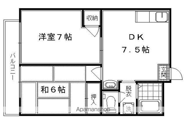 メゾン美山(2DK/1階)の間取り写真