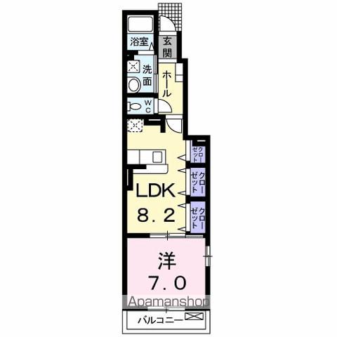 グランディア元宮(1DK/1階)の間取り写真