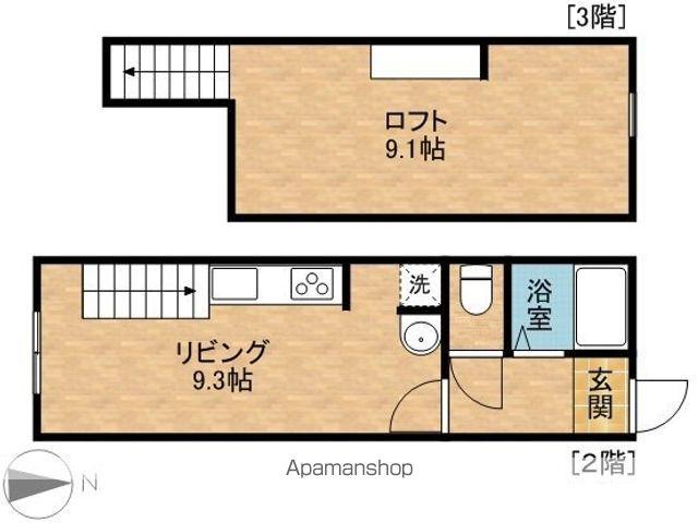 スカイライト助信(1LDK/2階)の間取り写真