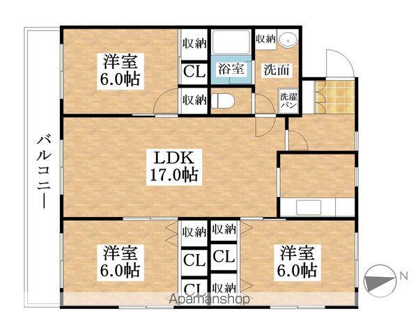 松崎パストラルコート(3LDK/2階)の間取り写真
