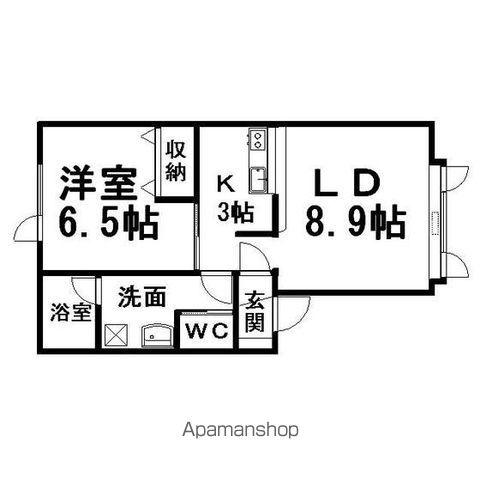 アイビス花月Ⅰ(1LDK/2階)の間取り写真
