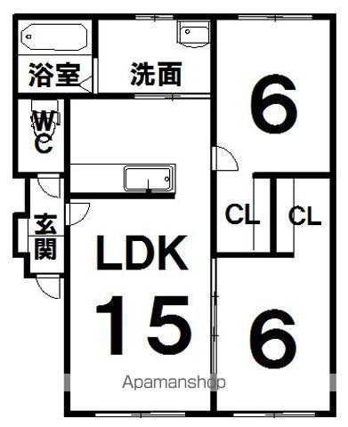 INSIEME(2LDK/2階)の間取り写真