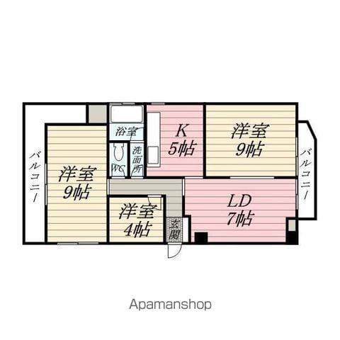 汐入ビル(3LDK/3階)の間取り写真