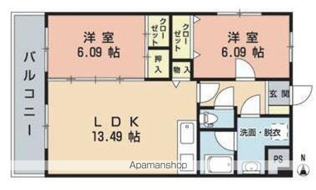 エスポアール弐番館(2LDK/7階)の間取り写真