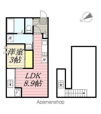 GRANDTIC C(1LDK/2階)の間取り写真
