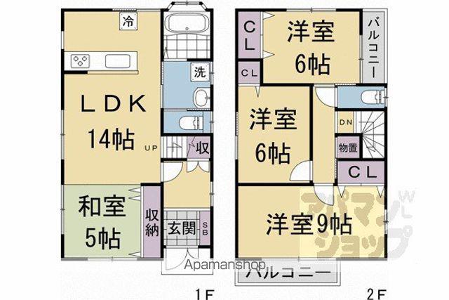 京都市烏丸線 今出川駅 徒歩7分 2階建 築16年(3LDK)の間取り写真