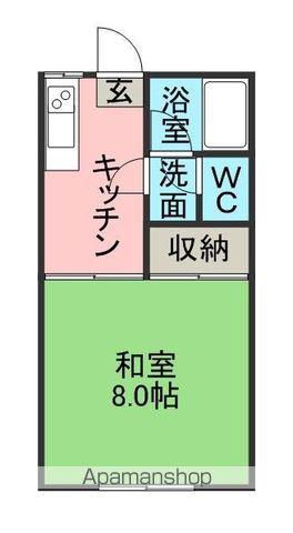 光ハイムA(1K/2階)の間取り写真