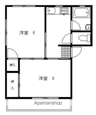 長浜マンション(2DK/3階)の間取り写真