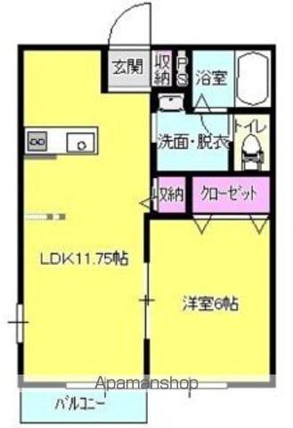 ハイツアザレアA(1LDK/2階)の間取り写真