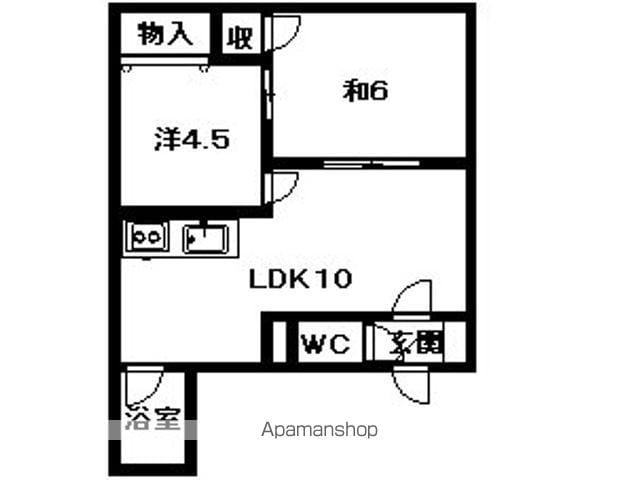 エンブレム札幌発寒ⅠC棟(2LDK/4階)の間取り写真
