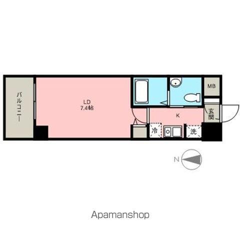 パークアクシス丸の内(1K/13階)の間取り写真