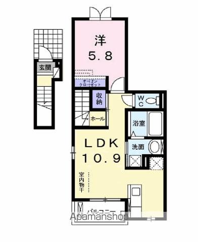 ソレアードさくら(1LDK/2階)の間取り写真