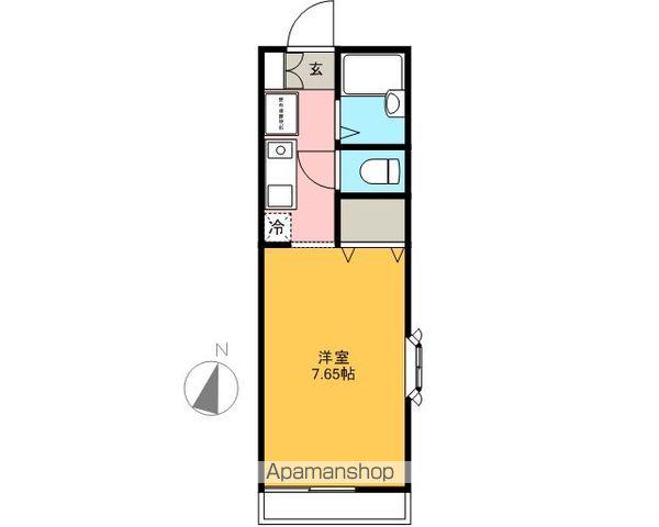 ヴィラ夏目坂(1K/1階)の間取り写真