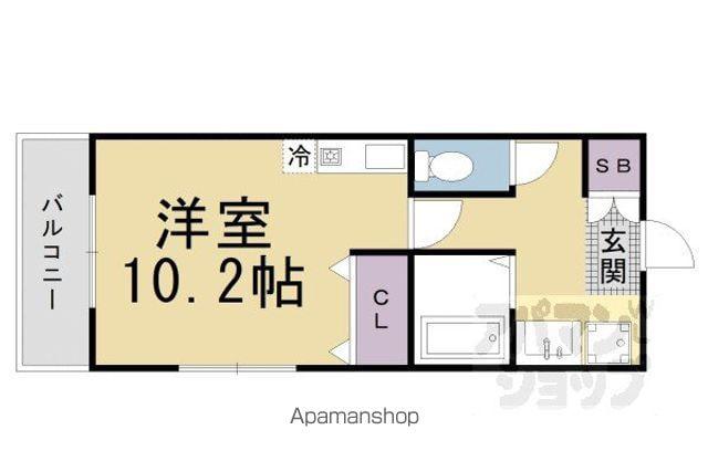 ミラージュ大津京(ワンルーム/5階)の間取り写真