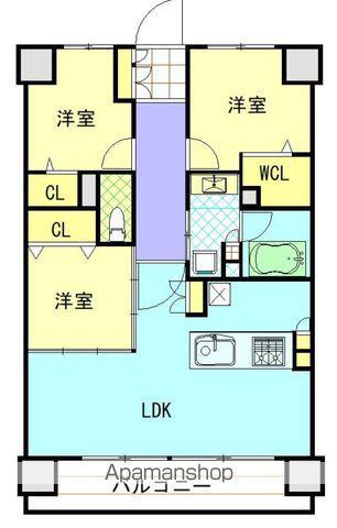 レクシア柳丸ガーデンフォート(3LDK/9階)の間取り写真