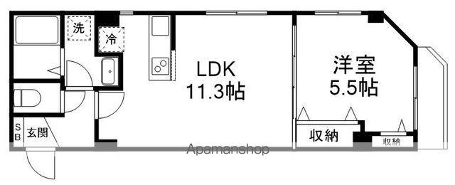 コネクトパークヒルズ八千代台(1LDK/5階)の間取り写真
