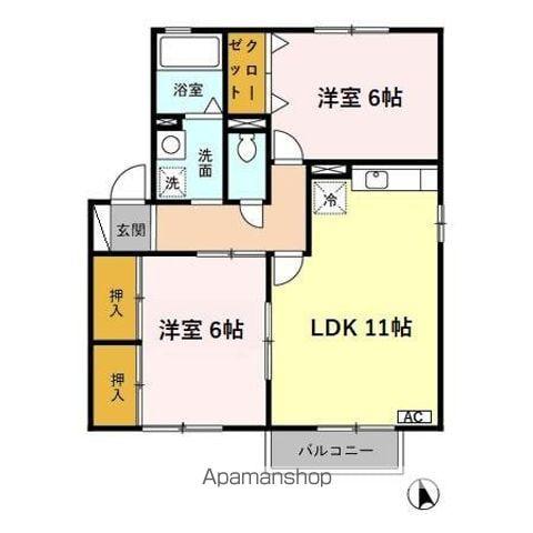 ローレルハイム(2LDK/2階)の間取り写真