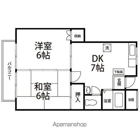 舞ハイム(2DK/2階)の間取り写真