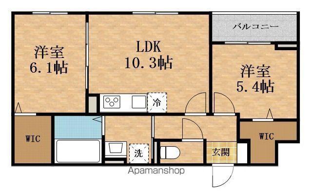 MARE(2LDK/1階)の間取り写真