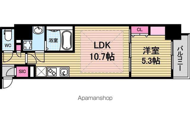 アーバネックス南新町(1LDK/14階)の間取り写真