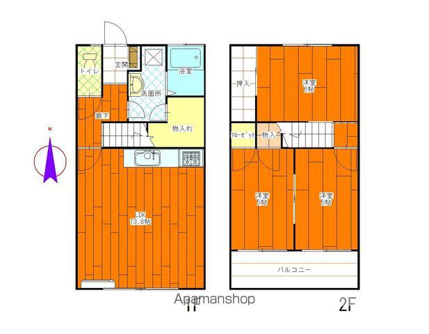 メゾネット白根(3LDK)の間取り写真