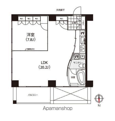クイズ恵比寿(1LDK/8階)の間取り写真