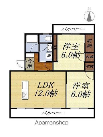 サンフラワーIII(2LDK/3階)の間取り写真