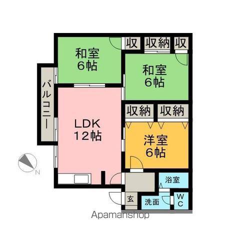 セジュールエストワール(3LDK/2階)の間取り写真