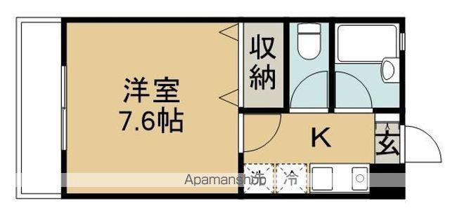 サンシティ東名(1K/4階)の間取り写真