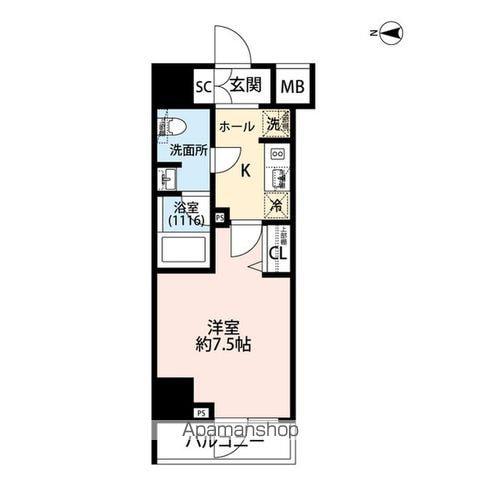 プレール・ドゥーク芝浦(1K/9階)の間取り写真