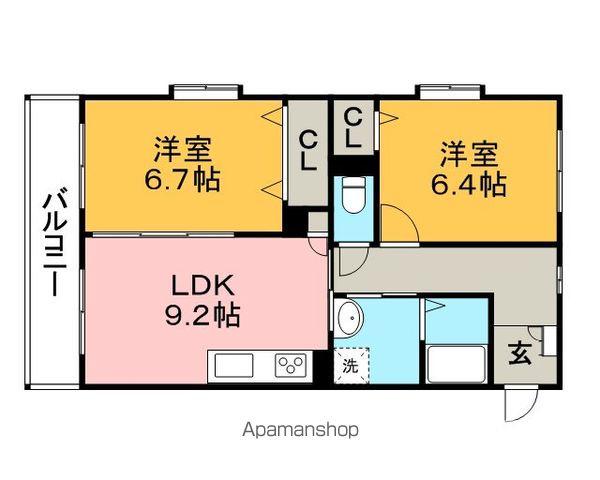 プロスペールSV(2DK/3階)の間取り写真