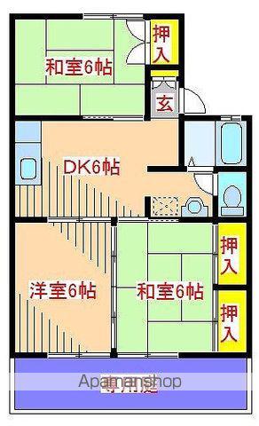 セジュールUEHARA(3DK/1階)の間取り写真