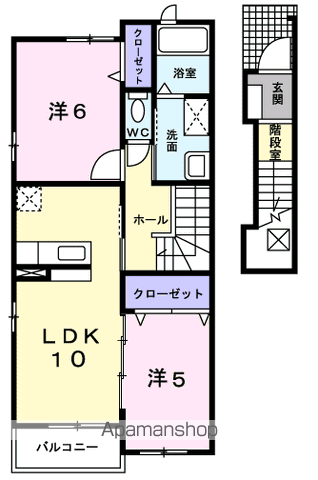 ほくはうす(2LDK/2階)の間取り写真