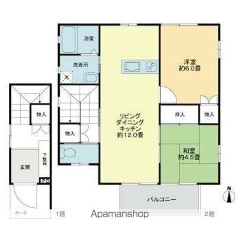 高松琴平電鉄琴平線 太田駅(高松) 徒歩11分 2階建 築18年(2LDK)の間取り写真