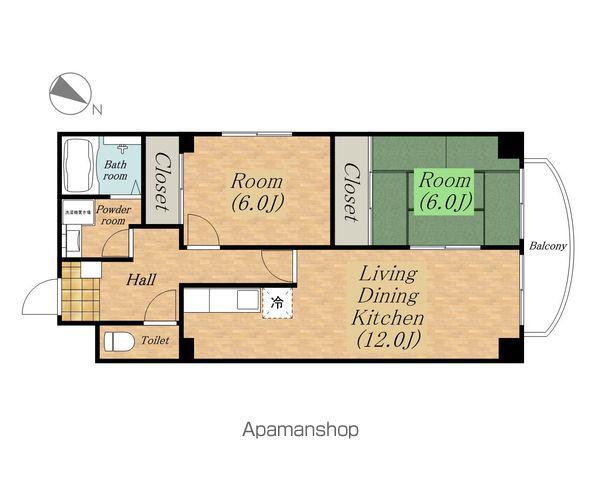 マンショングレース(2LDK/3階)の間取り写真