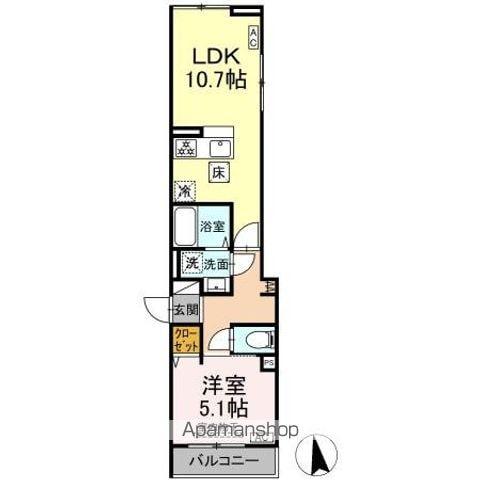 セレスティア豊島N(1LDK/1階)の間取り写真