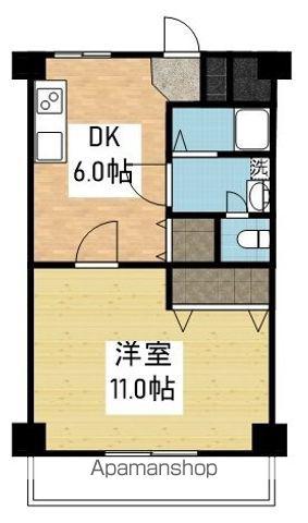 大野ハイツ(1DK/3階)の間取り写真