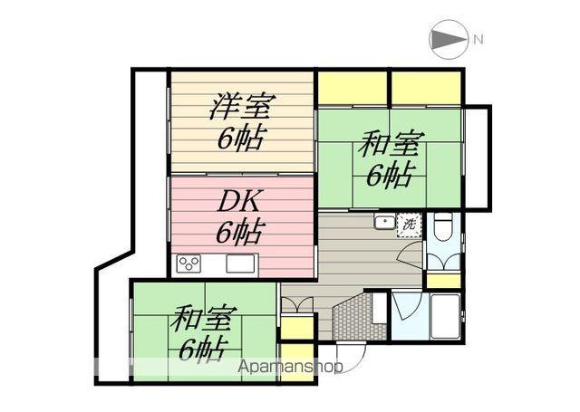 ビレッジ都府楼Ⅰ(3DK/4階)の間取り写真