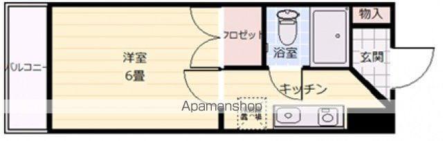 ヴィラブランシュ庚午中(1K/4階)の間取り写真
