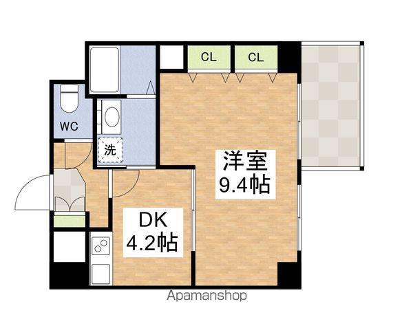 WILL DO堺筋本町(1DK/10階)の間取り写真