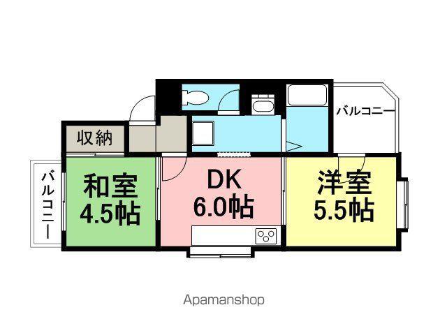 エスポワール武庫之荘北2(2DK/2階)の間取り写真