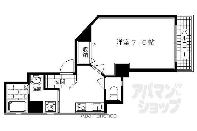 ラパス高辻(1K/2階)の間取り写真