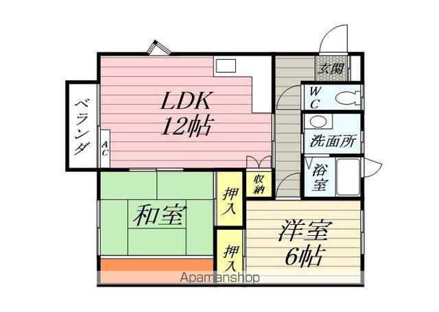 AMハイツ(2LDK/1階)の間取り写真