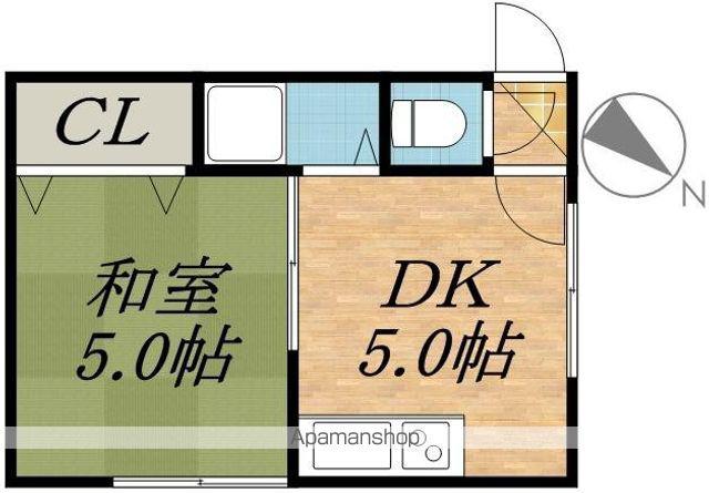 白石ハイツB(1DK/3階)の間取り写真