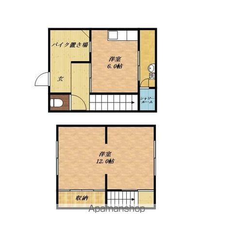 B-GARAGE平田(1DK/2階)の間取り写真