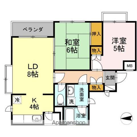 フォレストV(2LDK/2階)の間取り写真