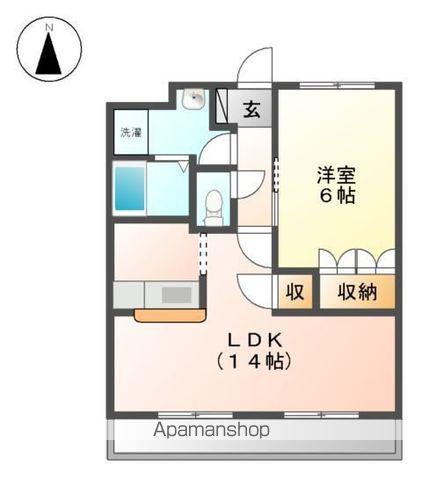 フォレスターアオエ(1LDK/1階)の間取り写真