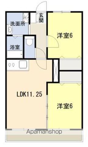 ドミール(2LDK/4階)の間取り写真