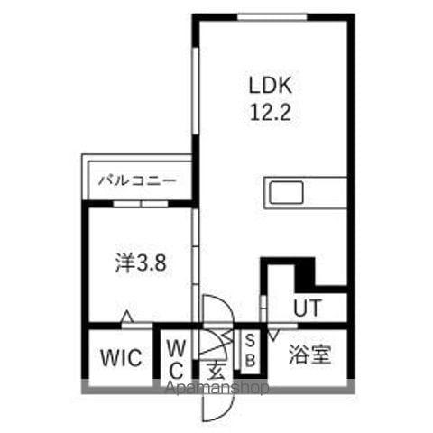 宮の森2-2MS(1LDK/3階)の間取り写真