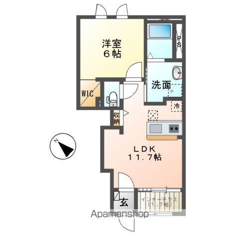 エトワール(1LDK/1階)の間取り写真